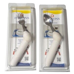 2 pc Parsons ADL Comfort Grip  Featherlite Right Hand Fork & Spoon Set